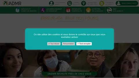 Capture du site ADMR portage de repas