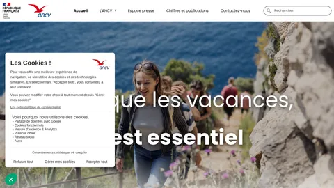 Capture du site ANCV Seniors en Vacances