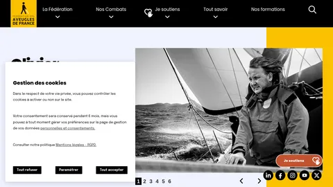 Capture du site Fédération des Aveugles de France