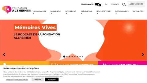 Capture du site Fondation Alzheimer