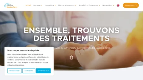 Capture du site Fondation Maladies Rares