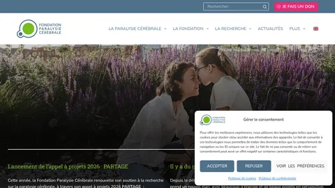Capture du site Fondation Paralysie Cérébrale