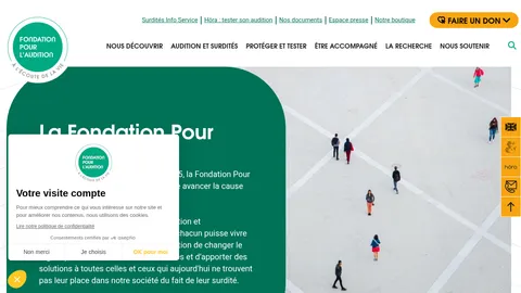Capture du site Fondation pour l'Audition