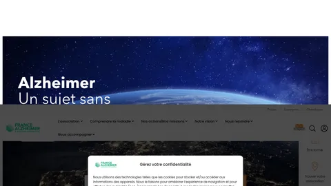 Capture d'écran du site France Alzheimer