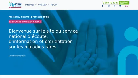 Capture du site Maladies Rares Info Services