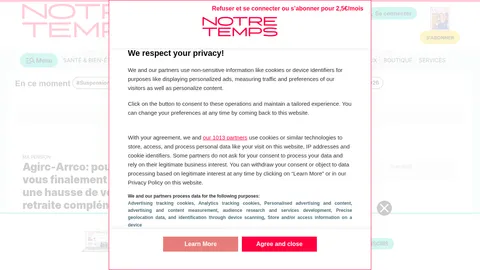 Capture du site Notre Temps