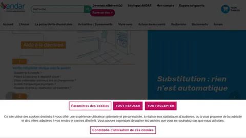Capture du site ANDAR