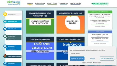 Capture du site SOS Hépatites