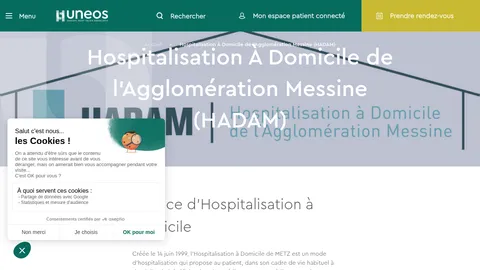 Capture Uneos Hospitalisation à Domicile